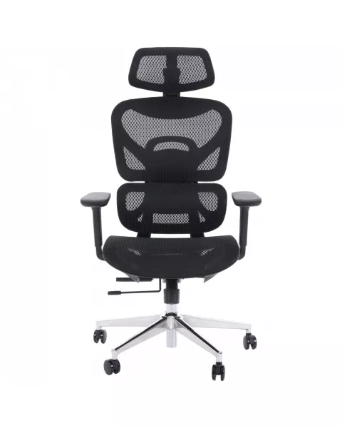 Cadeira de Escritório Comfy Aryan Tela Mesh Preta, Braço 4D e Assento Deslizante - Relax