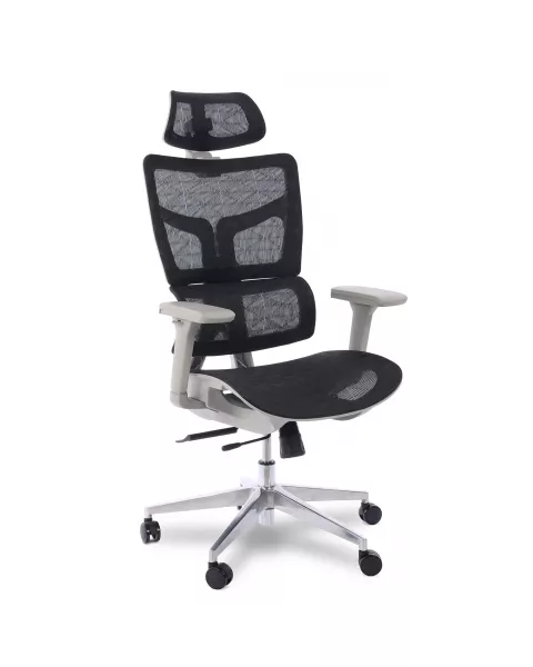 Cadeira de Escritório Comfy Astra Tela Mesh Preta, Base Alumínio, Braço 3D, Assento Deslizante Relax