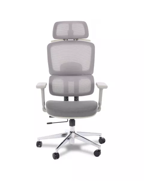 Cadeira de Escritório Comfy Aura Cinza Tela Mesh Cinza, Braço 4D e Assento e Encosto Ajustáveis