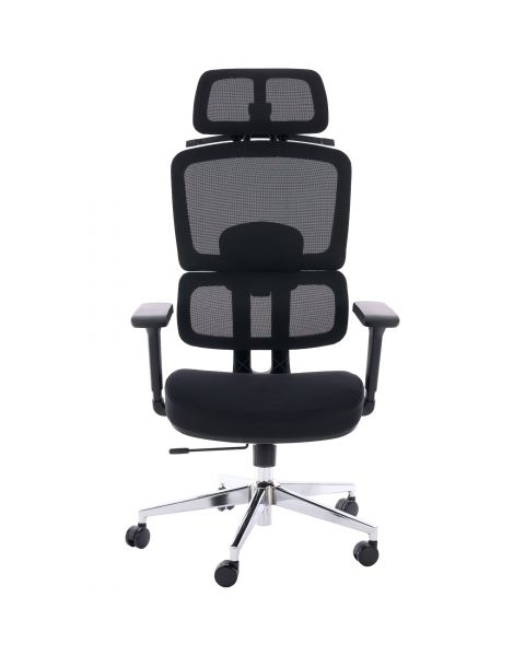 Cadeira de Escritório Comfy Aura Preta Tela Mesh Preta, Braço 4D e Assento e Encosto Ajustáveis