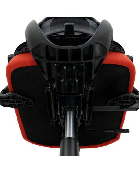 Cadeira de Escritório Comfy Aurora Preta Mesh Preta e Coral Braço 3D Assento Deslizante e Relax