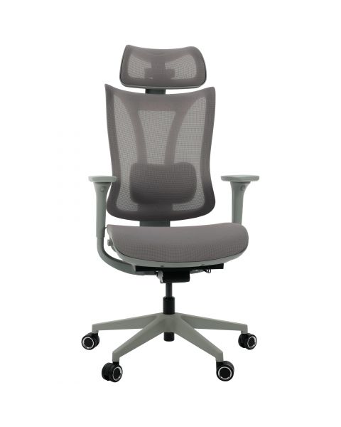 Cadeira de Escritório Comfy Ellis Cinza, Braço 3D, Mecanismo Wire e Assento Deslizante
