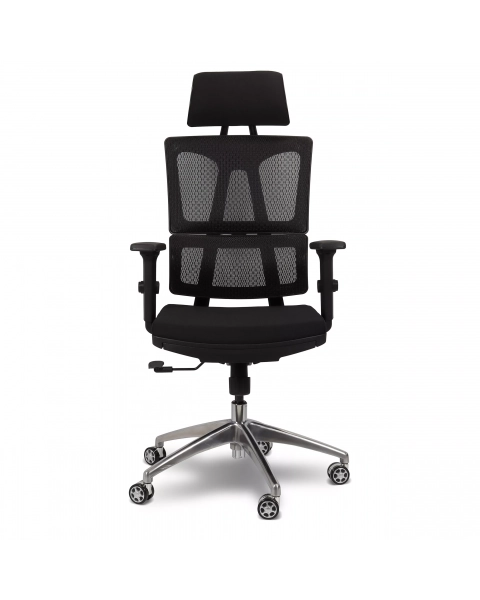 Cadeira de Escritório Comfy ErgoFuture Tela Mesh Preta, Base Alumínio Relax Avançado