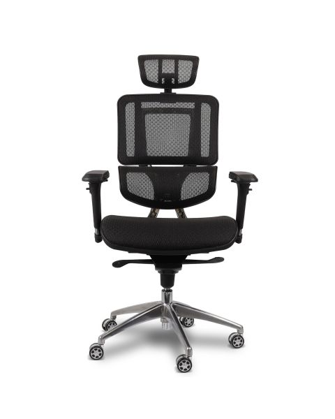 Cadeira de Escritório Comfy Ergofy Top Tela Mesh Preta, Estrutura em Alumínio e 10 Regulagens