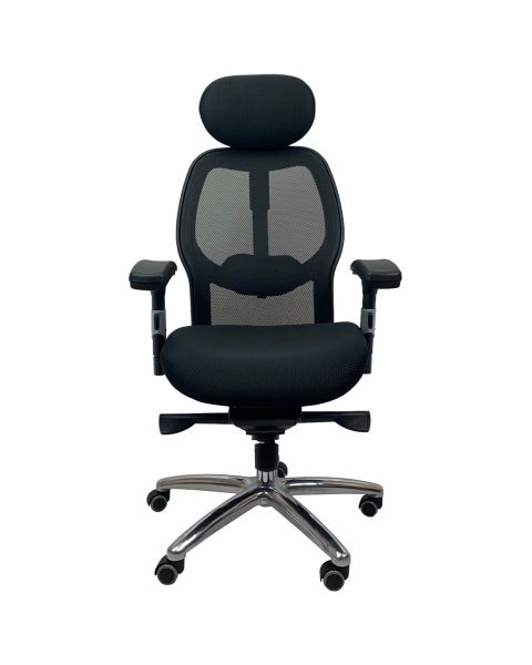 Cadeira de Escritório Comfy Ergomaster Tela Mesh Preta, Braço Ajustável e Relax Avançado