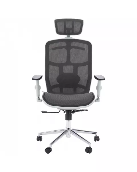 Cadeira de Escritório Comfy ErgoPro Cinza Tela Mesh Cinza, Braço Ajustável e Relax Avançado