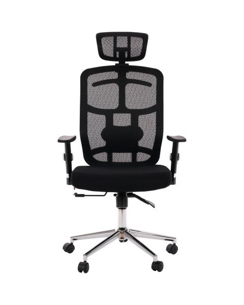 Cadeira de Escritório Comfy ErgoPro Foam Tela Mesh Preta, Braço Ajustável e Relax Avançado