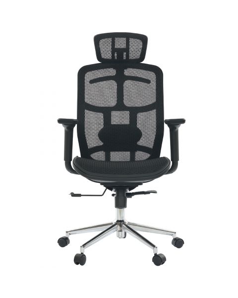 Cadeira de Escritório Comfy ErgoPro Preta  Tela Mesh Preta, Braço e Assento Ajustáveis e Relax Avançado