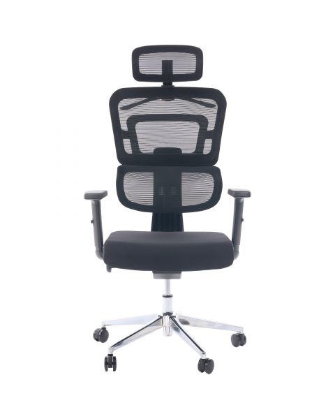 Cadeira de Escritório Comfy Halo Preta Tela Mesh Preta, Giratória, Encosto Ajustável e Relax Avançado