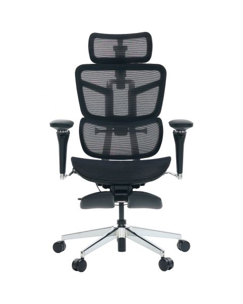 Cadeira de Escritório Comfy Helios Preta Tela Mesh Preta, Multiajustável, Braço 5D Apoio de Cabeça 4D