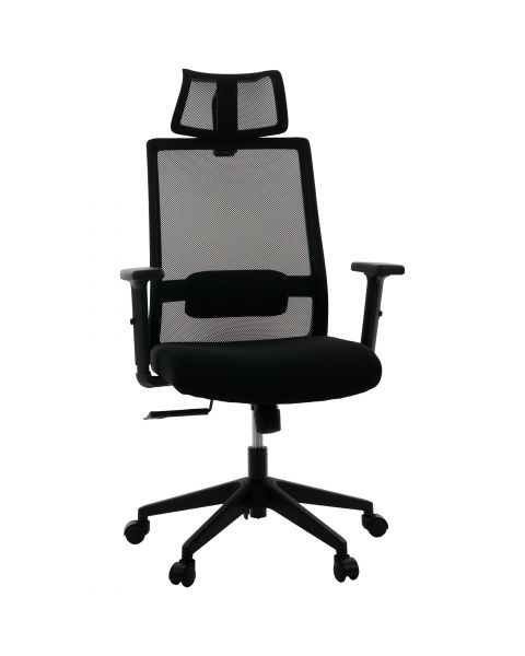 Cadeira de Escritório Comfy Kron Plus Tela Mesh Preta, Base Giratória Relax Avançado - Garantia Total 12 Meses