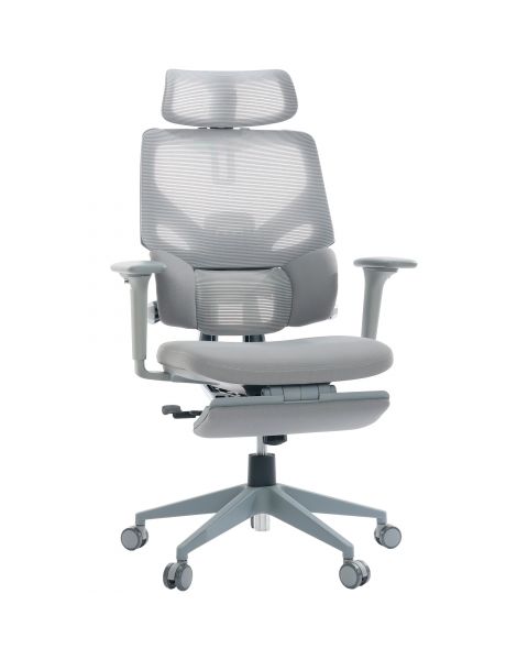 Cadeira de Escritório Comfy Levian Lite Foam Tela Mesh Cinza, Múltiplos Ajustes, Braço 4D