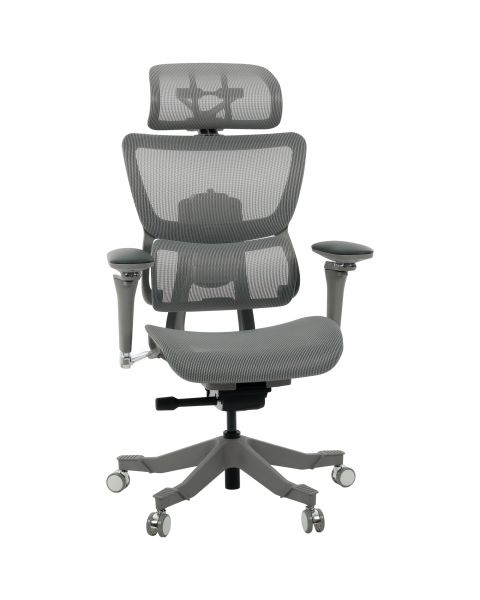 Cadeira de Escritório Comfy Meridian Cinza, Braço 5D, Mecanismo Wire e Adaptive