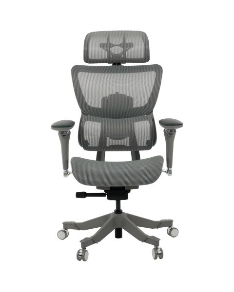 Cadeira de Escritório Comfy Meridian Cinza, Braço 5D, Mecanismo Wire e Adaptive