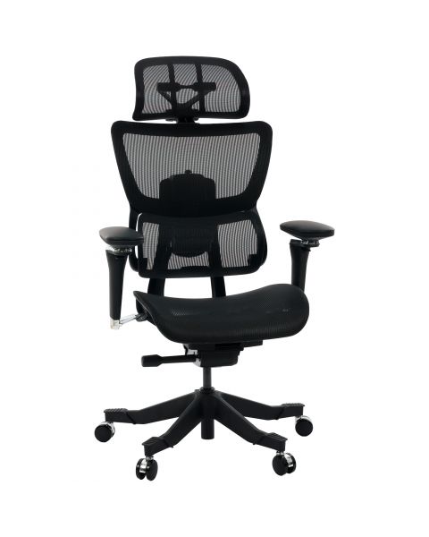 Cadeira de Escritório Comfy Meridian Preta, Braço 5D, Mecanismo Wire e Adaptive