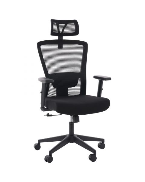 Cadeira de Escritório Ergonômica Comfy Stance Plus Tela Mesh Preta, Giratória e Relax