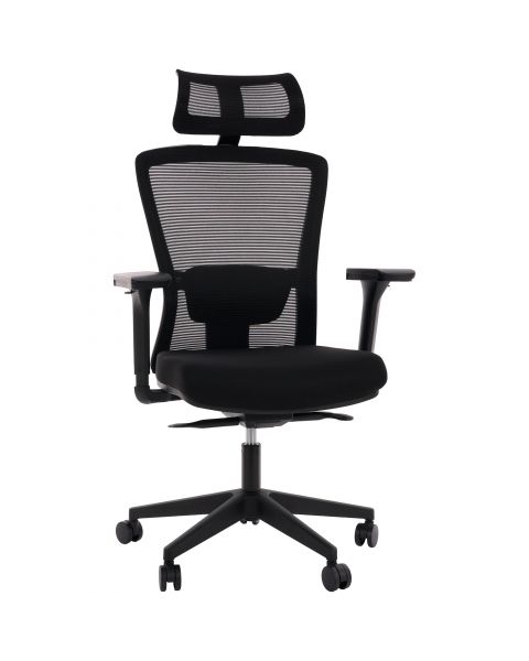 Cadeira de Escritório Comfy New Stance Ultra Tela Mesh Preta, Assento Slide, Braços 4D, Relax Avançado