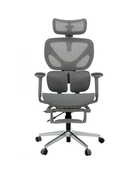 Cadeira de Escritório Comfy Orion Cinza, Braço 3D, Lombar Adaptável e Assento Deslizante