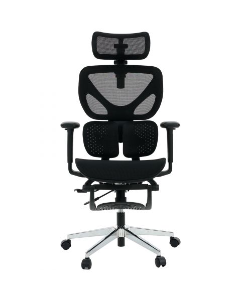 Cadeira de Escritório Comfy Orion Preta, Braço 3D, Lombar Adaptável e Assento Deslizante