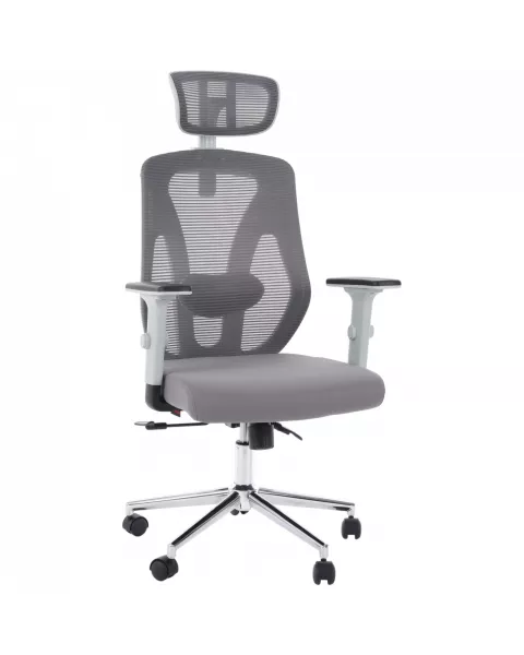 Cadeira de Escritório Comfy Profile Cinza Tela Mesh Cinza e Relax Avançado