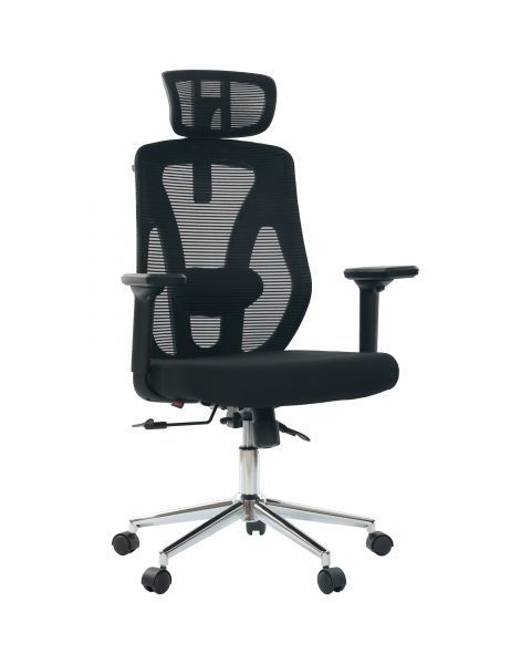 Cadeira de Escritório Comfy Profile Preta Espuma Injetada Tela Mesh Preta e Relax Avançado