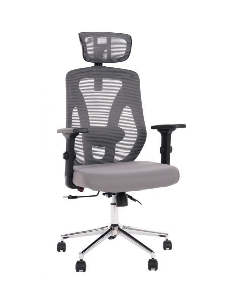 Cadeira de Escritório Comfy Profile Preta Tela Mesh Cinza e Relax Avançado