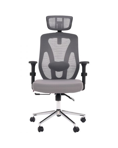 Cadeira de Escritório Comfy Profile Preta Espuma Injetada Tela Mesh Cinza e Relax Avançado