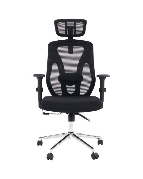 Cadeira de Escritório Comfy Profile Preta Espuma Injetada Tela Mesh Preta e Relax Avançado