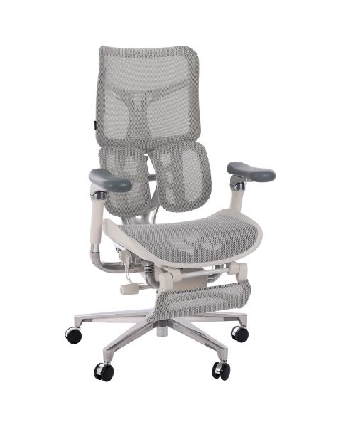 Cadeira de Escritório Comfy Sihoo Edge Tela Mesh Cinza Base Alumínio, Múltiplos Ajustes Braço 6D