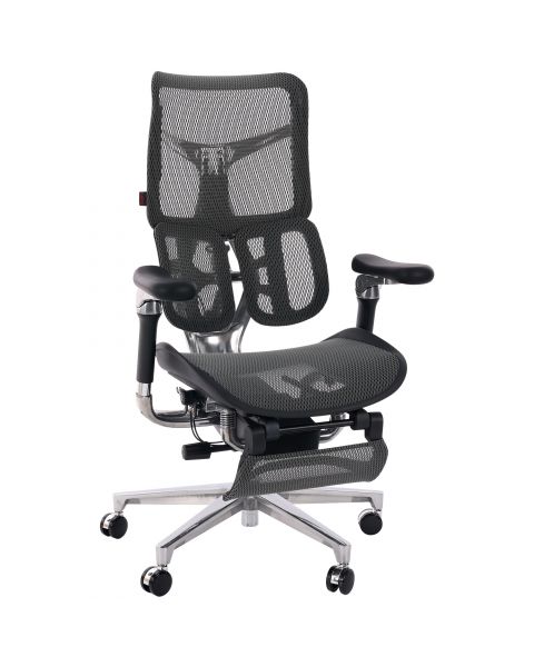 Cadeira de Escritório Comfy Sihoo Edge Tela Mesh Preta Base Alumínio, Múltiplos Ajustes Braço 6D