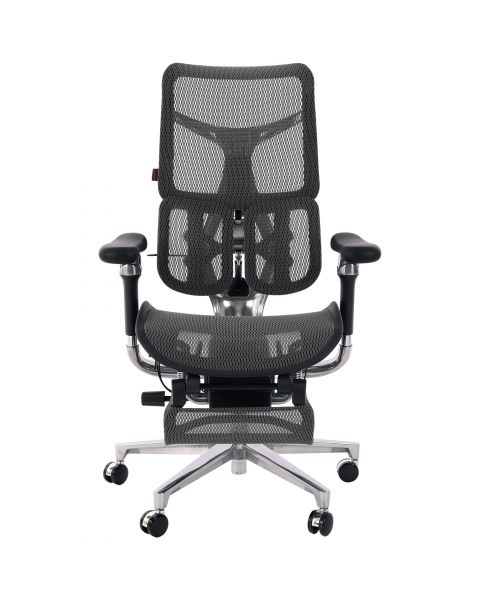 Cadeira de Escritório Comfy Sihoo Edge Tela Mesh Preta Base Alumínio, Múltiplos Ajustes Braço 6D