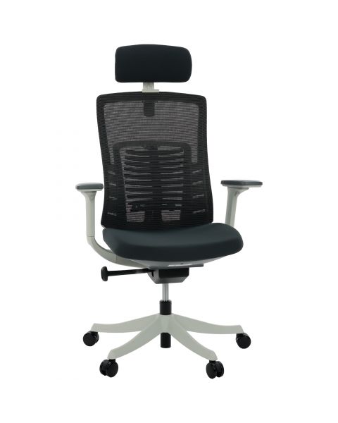 Cadeira de Escritório Comfy Spine Cinza Mesh Cinza, Braço 3D, Assento Deslizante e Relax