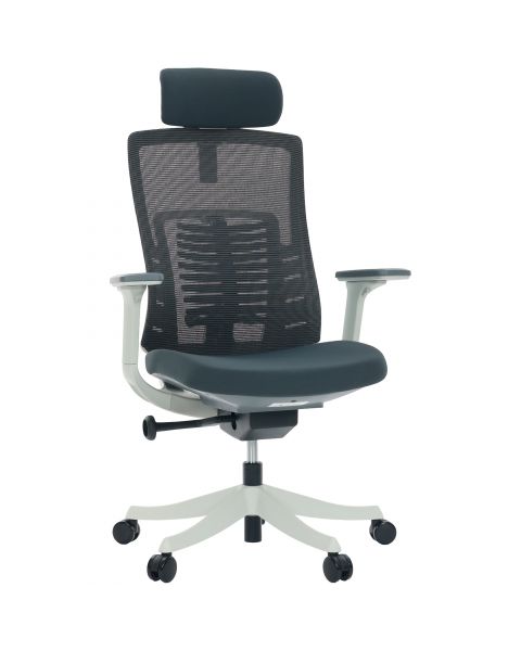 Cadeira de Escritório Comfy Spine Cinza Mesh Cinza, Braço 3D, Assento Deslizante e Relax