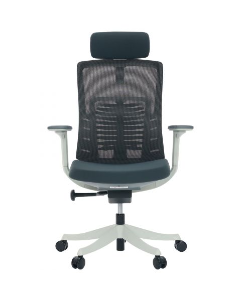 Cadeira de Escritório Comfy Spine Cinza Mesh Cinza, Braço 3D, Assento Deslizante e Relax