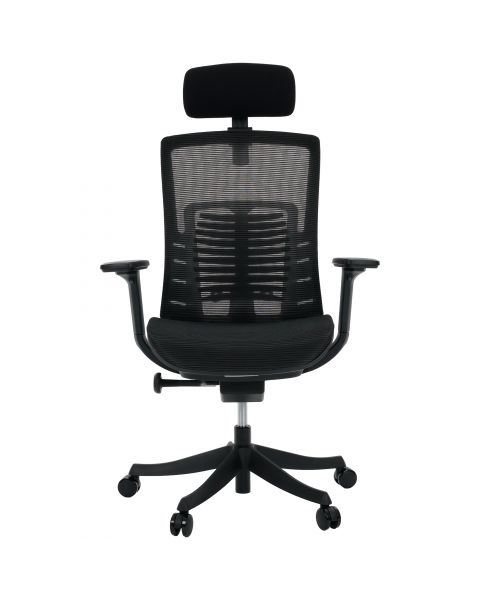 Cadeira de Escritório Comfy Spine Full Mesh Preta, Braço 3D, Assento Deslizante e Relax