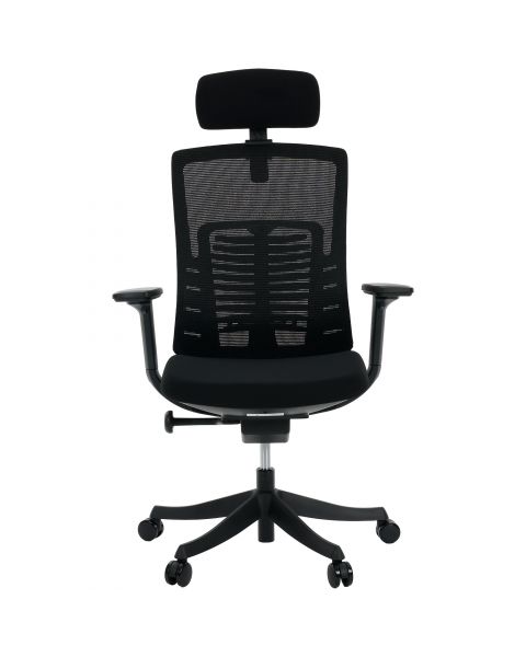 Cadeira de Escritório Comfy Spine Preta Mesh Preto, Braço 3D, Assento Deslizante e Relax