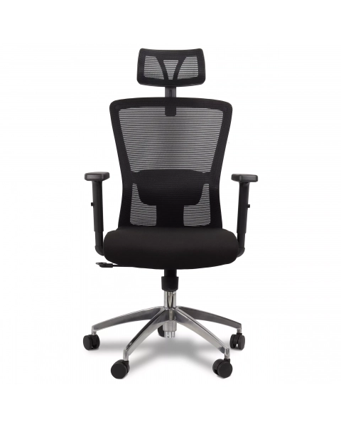 Cadeira de Escritório Comfy Stance Top Tela Mesh Preta, Base Alumínio e Relax Avançado