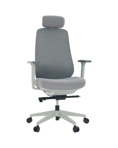 Cadeira de Escritório Comfy Tauris Cinza Tecido Cinza, Braço 3D e Assento Deslizante