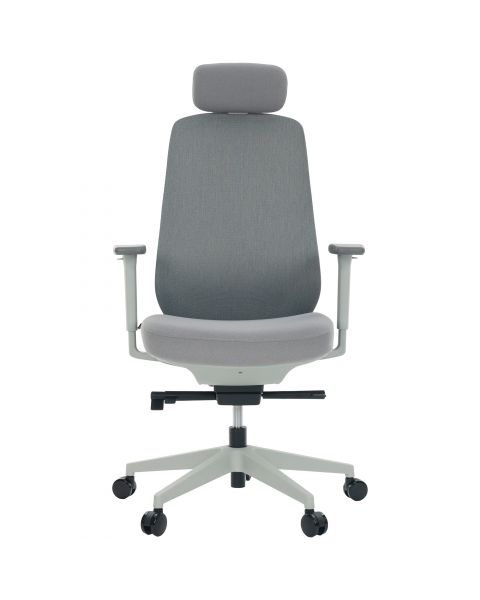 Cadeira de Escritório Comfy Tauris Cinza Tecido Cinza, Braço 3D e Assento Deslizante