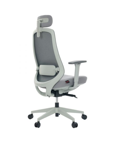 Cadeira de Escritório Comfy Tauris Cinza Tecido Cinza, Braço 3D e Assento Deslizante