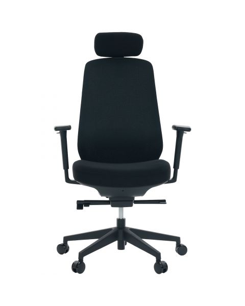 Cadeira de Escritório Comfy Tauris Preta Tecido Preto, Braço 3D e Assento Deslizante