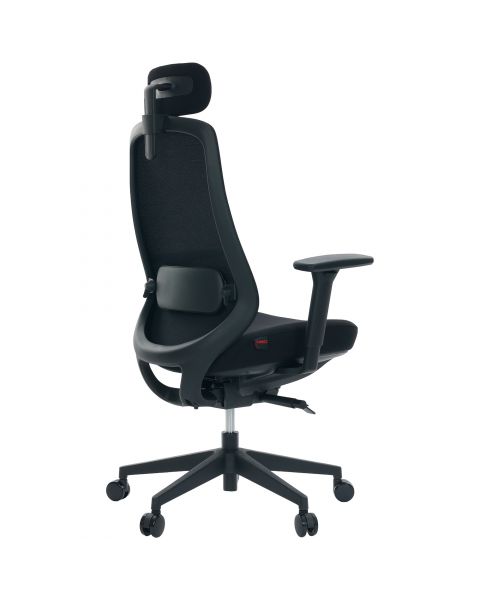 Cadeira de Escritório Comfy Tauris Preta Tecido Preto, Braço 3D e Assento Deslizante