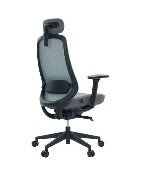 Cadeira de Escritório Comfy Tauris Preta Tecido Verde Boreal, Braço 3D e Assento Deslizante