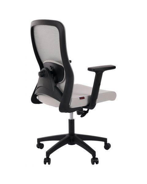 Cadeira de Escritório Flexy Trix Preta Mesh Cinza, Braço Ajustável e Relax