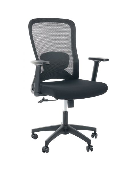 Cadeira de Escritório Comfy Trix Preta Mesh Preta, Braço Ajustável e Relax