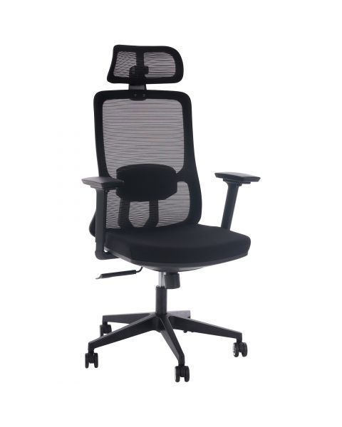 Cadeira de Escritório Comfy Turya Tela Mesh Preta, Base Giratória e Braço 3D e Relax Avançado