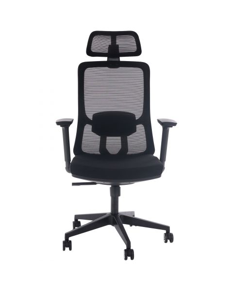 Cadeira de Escritório Comfy Turya Tela Mesh Preta, Base Giratória e Braço 3D e Relax Avançado