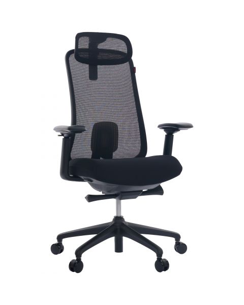 Cadeira de Escritório Comfy Veron Preta, Braço 4D, Mecanismo Synchro e Assento Slider