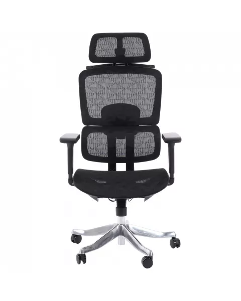 Cadeira de Escritório Comfy Vertex Tela Mesh Preta, Braço 4D, Assento e Encosto Ajustáveis