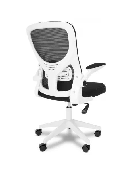 Cadeira de Escritório Flexy Way Branca Tela Mesh Preta, Base Giratória e Sistema Relax